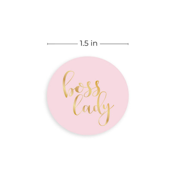 500 gold foil boss lady wafer stickers seals - Picture 6 of 6